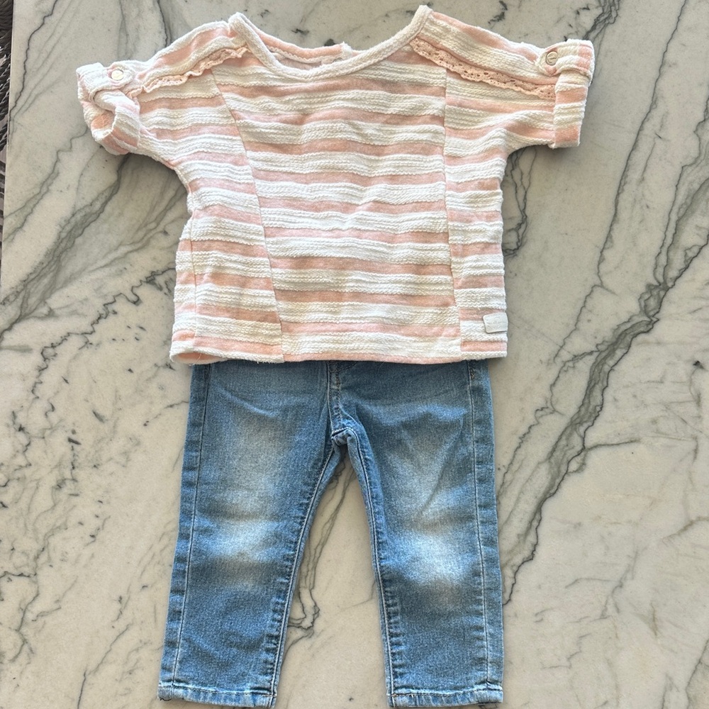 7 For All Mankind Pink and Blue Kids Matching Set